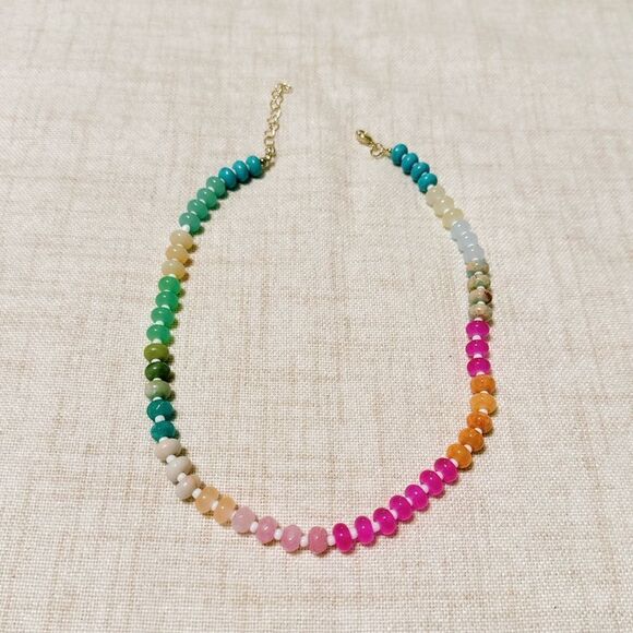 Boho beaded summer necklace M425 - Picture 2 of 4